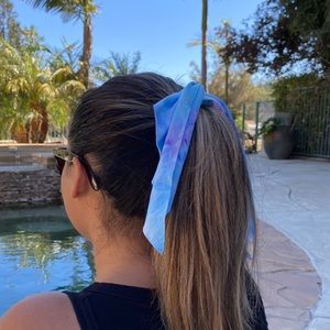 Blue Tie Dye Boho Scrunchie/Scarf